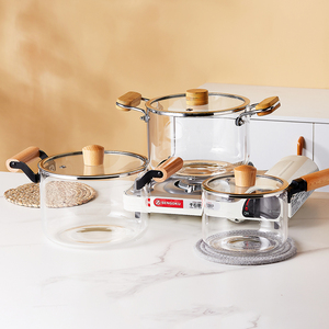 2022 vente chaude 1.5/3.5L transparent grande capacité résistant à la chaleur en verre vapeur soupe pot ménage de cuisson en verre pot - Product Image 6