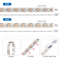 BTF LIGHTING, Cada Circuito Integrado Controla Una Tira de Luces LED 5050 SMD RGBIC de 60 LED, Direccionables Individualmente, DC24V