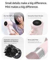 Sèche-cheveux ionique électrique haut de gamme avec écran LCD, séchage rapide, faible bruit, contrôle par application, température constante, pour hôtel, maison et extérieur