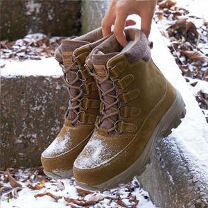 <span class=keywords><strong>Bottes</strong></span> d'hiver pour l'extérieur, <span class=keywords><strong>bottes</strong></span> de neige mi-hautes à lacets, imperméables, en cuir, doublure en fourrure, <span class=keywords><strong>bottes</strong></span> de randonnée à semelle épaisse antidérapante, <span class=keywords><strong>bottes</strong></span> thermiques - Product Image 3