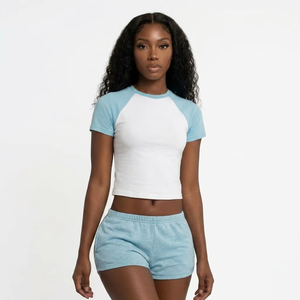 Conjunto de Pijama de 2 Piezas de Algodón Suave con Estampado de Cebra, Pantalones Cortos Deportivos y Top Corto Ajustado para Mujer, Verano - Product Image 2