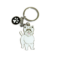 Porte-clés en alliage de zinc en forme de chien mignon, pendentif animal tendance pour voiture et sac, petite taille, cadeaux en gros