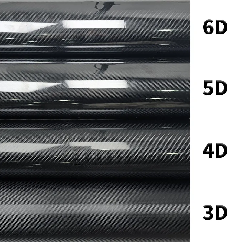 Vật liệu mới 18m * 1.52m Pet 3D 4D 5D 6D sợi carbon bọc vinyl xe bọc phụ kiện cho xe dán trên xe nhãn dán phim
