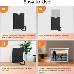 Cadre photo en cristal de verre personnalisé 3,5*5 4*6 5*7, cadre photo en cristal de verre artisanal créatif, cadre photo décoratif en cristal de verre DIY, vente en gros - Product Image 3