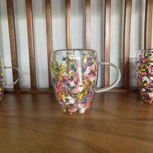 Mug en verre à double paroi avec poignée, tasse à café résistante à la chaleur, tasse à eau en borosilicate, tasse à jus isolée - Product Image 4