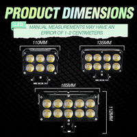Projecteur LED universel 60W pour moto, faisceau mixte ambre/blanc, pour conduite nocturne, haute puissance, pour camion tout-terrain, SUV, phare antibrouillard