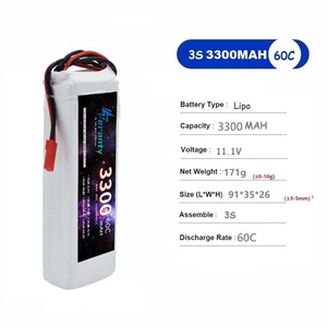 Batería 3S 3300mAh 11.1V 60C con Conector T/XT60/JST/XT30 para Coche RC, Buggy, Tren, Piezas de Modelos de Carreras - Product Image 2