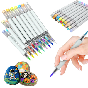 KHY ujung kuas akrilik 48 warna, spidol permanen warna ganda batu 48 warna tahan air Tips halus untuk melukis kaca - Product Image 1