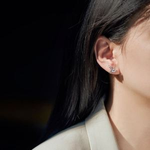Dylam New Arrival Elegance Design <b>Fine</b> Jewelry Rhodium Plated 925 Silver 5A Cubic Zirconia Bow-knot <b>Stud</b> <b>Earrings</b> for Daily Wear - Product Image 5