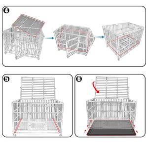 Chine Offre Spéciale Grand Acier Inoxydable Double Porte En Métal Chenil Pet Parc Poulie Chien Cage - Product Image 4