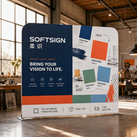 Support d'affichage personnalisé en tissu tendu pour salon professionnel, vente en gros directe d'usine OEM, sublimation sans couture, États-Unis, Royaume-Uni, Canada, Europe