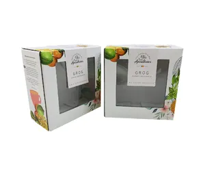 Custom Printed Strong Hot Sauce Bottle Packaging 4-Packs Honey Jars Open Window Carton Box Matt Lamination Food Industrial Use