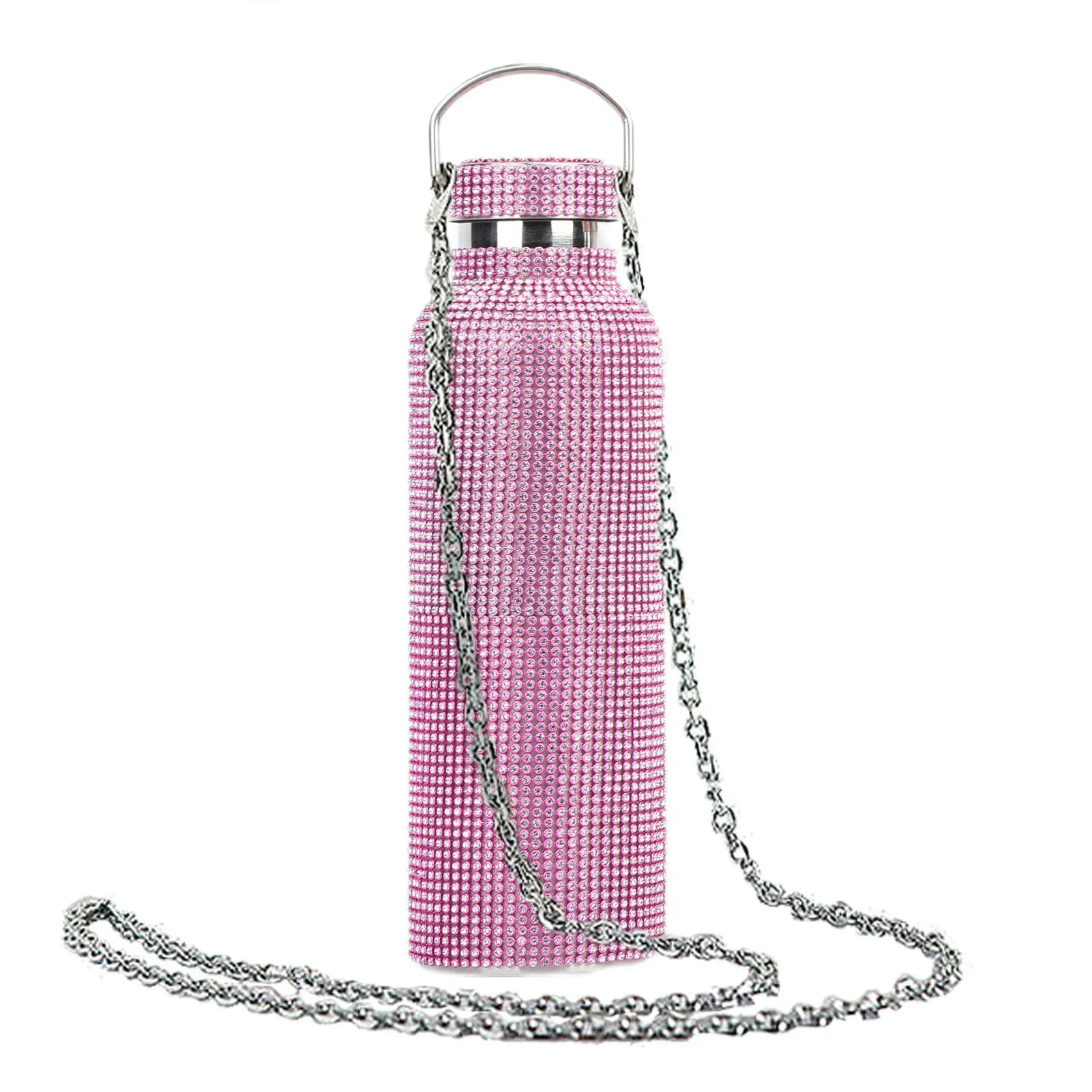 Portable Rhinestone Diamond Stainless Steel Drink Water Bottle Outdoor Sports Travel Bling Thermos Bottles