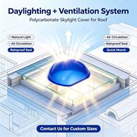Couverture de dôme transparente en polycarbonate pour lucarne, panneau de toiture en plastique, couverture de ventilation lumineuse pour projet de toiture de bâtiment