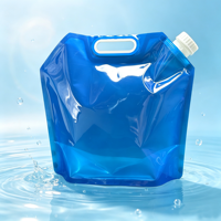 Pochette souple personnalisée de 5 L transparente avec bec verseur et poignée, sac en plastique pour eau à emporter, conteneur de boisson en gallon avec buse