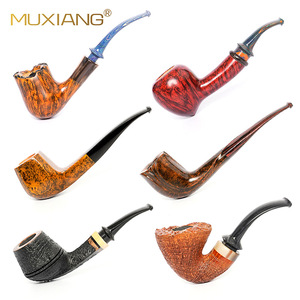 MUXIANG Briarwood Smoking Pipe Solid Wood 3mm Filter Freestyle Men's Tobacco Pipe - Product Image 1