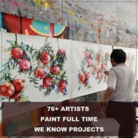 Peintures murales personnalisées pour les chambres d'hôtel, art floral classique sur toile, peinture à la main de haute qualité