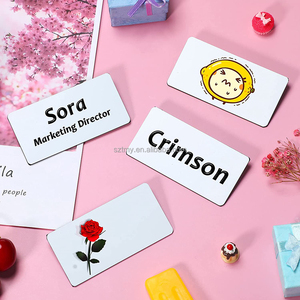 25 cái giá rẻ 1.5 nhựa "x 3" góc tròn độc đáo Khắc có thể thay đổi tự làm nhãn nametag trống Tên huy hiệu với pin hoặc nam châm - Product Image 4