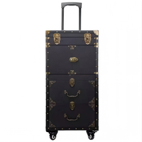 Chariot de rangement roulant pour salon de coiffure, avec tiroirs multi-niveaux, armoire de rangement pour barbier, finition grain de bois blanc, 4 roues, durable et écologique