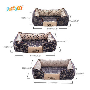 Famipet fabricante personalizado al por mayor nuevo diseño de lujo cómodo transpirable rectángulo suave lavable mascota gato perro cama - Product Image 2