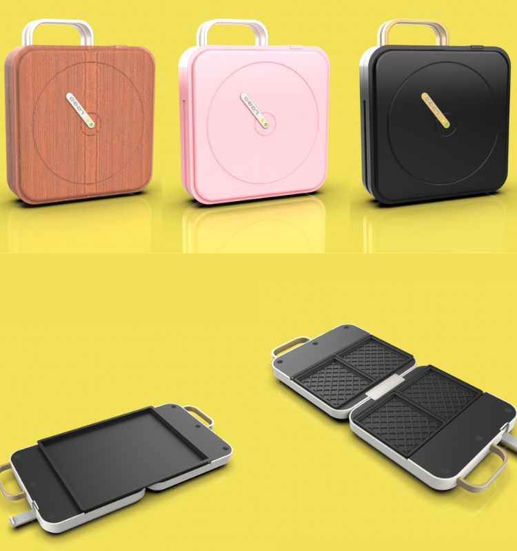 Новый дизайн, двойные тарелки, открывающаяся на 180 градусов многофункциональная электрическая хлебопечка, вафельница, сэндвич-машина