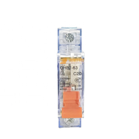 Disjoncteur miniature QHB7-63 C20 1P 20A 230/400V 6KA 50Hz en cuivre avec boîtier transparent IEC 60898-1 AC, fixation par clipser/sur rail