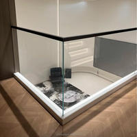 Panneau de balustrade en verre sans cadre de 12 mm en alliage d'aluminium et acier inoxydable pour jardin, centre commercial, villa, rampe d'escalier