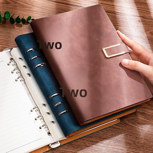 <span class=keywords><strong>Cuaderno</strong></span> de cuero PU con espiral y <span class=keywords><strong>hojas</strong></span> sueltas, A5, A6, B5, papel grueso a prueba de tinta para estudiantes, registro empresarial y apuntes personales. - Product Image 2