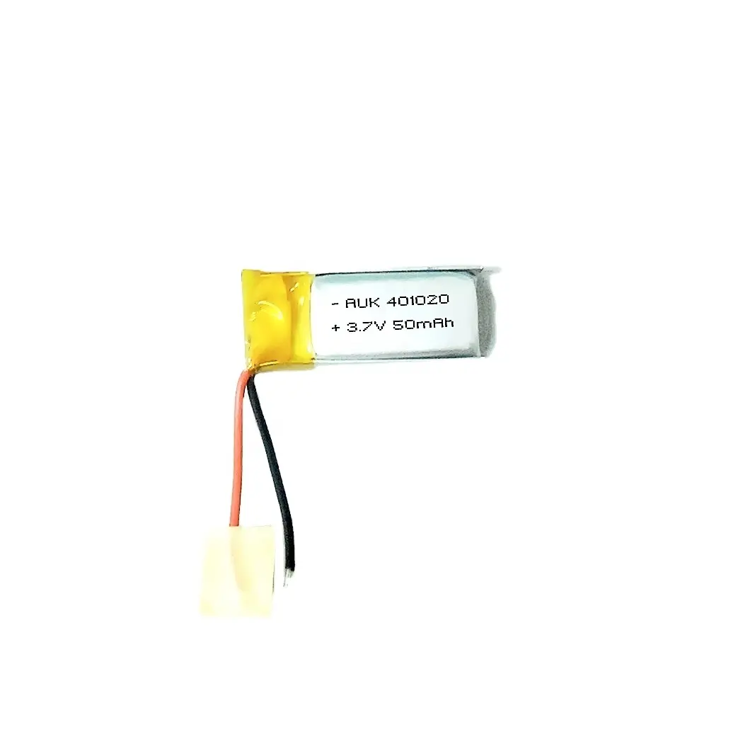 Batería lipo plana de polímero de litio, 501215 v, 50mah, 3,7