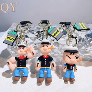 QY Vintage dessin animé marin personnage porte-clés mignon Anime Style PVC porte-clés sac charme enfance mémoire cadeau en gros - Product Image 3