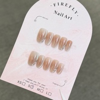 Faux Ongles Press-On Faits Main en Gros, Motif Floral 3D, French Manucure, Dégradé Nude, Imprimé Tigre, Longs Amande, Réutilisables, Personnalisables – Fournisseur