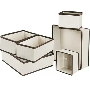 Складные Органайзеры для хранения, органайзер для шкафа, комода, набор из 6 предметов, коробка для хранения из нетканого материала