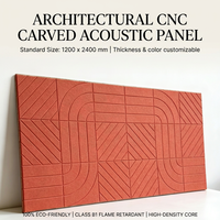 Panneau acoustique sculpté CNC 1200x2400mm, haute densité, rainures en V, feutre polyester, écologique, NRC 0.8 pour salon et chambre