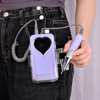 Vente en gros de ponceuse à ongles à la mode rechargeable 35000 tr/min perceuse à ongles en forme de cœur à brosse en carbone puissante
