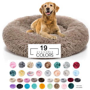 100cm felpa esponjosa lavable colorido grande Donut calmante perro cama sofá cojín redondo sofá cama para mascotas para perro gato - Product Image 1