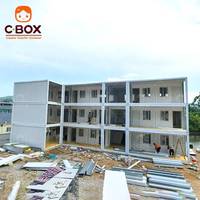 Cbox Vente en gros de bâtiments modulaires préfabriqués démontables à 3 étages, panneaux sandwich, bureaux, hôtels, écoles, résidences, maisons conteneurs mobiles