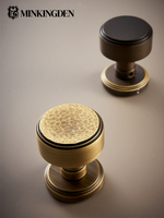 Serrure de porte en laiton massif martelé à la main, bouton sphérique vintage français, loquet magnétique silencieux, quincaillerie intérieure