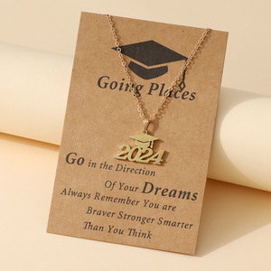 Collana con Ciondolo a Forma di Cappello di Laurea in Acciaio Inossidabile, Regalo per la Classe di Laurea 2024 2025, 'My Is Just <span class=keywords><strong>Beginning</strong></span> Graduate' - Product Image 3
