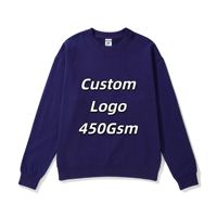 Sweat-shirt classique à col rond en molleton français 450 g/m² 100 % coton, coupe ample unisexe, personnalisable