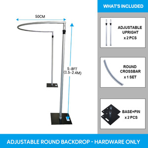 Estructura de Soporte Curva para Bodas, Material de Aleación de Aluminio de Alta Calidad, Ensamblada y Ajustable, Decoración de Fondo para Eventos de Equipo - Product Image 4