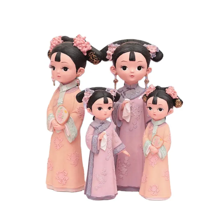 Best price creative cartoon character noble girls birthday gift toy set resin crafts princess doll
