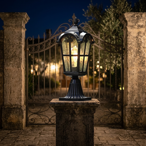 Lámpara de Poste LED Eléctrica de Aluminio con Ahorro de Energía IP65, Luces de Jardín para Exteriores, Lámpara de Estilo Romano para Puerta - Product Image 1