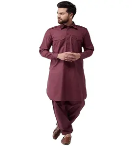 Pakaian Pria dengan Celana Tunik untuk Pria, Kurta Shalwar Pakistan untuk Pria, Produk Gaya Islami Dubai Modis