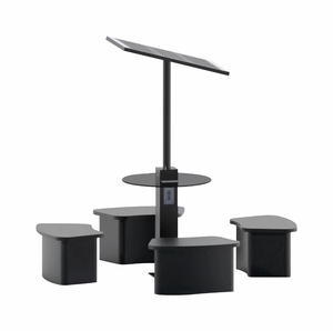 Banc d'extérieur moderne à énergie solaire avec écran <span class=keywords><strong>LED</strong></span> Banc <span class=keywords><strong>de</strong></span> bus en métal avec port <span class=keywords><strong>de</strong></span> charge et toit pour parcs et centres commerciaux - Product Image 3