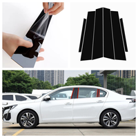 Convient pour Peugeot 308 408 508L 2008-2024, Garniture de Fenêtre Modifiée, Cache de Montant de Cadre de Porte Latérale, Autocollant de Montant Central Noir Brillant