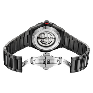 Montre automatique élégante pour homme de 43 mm, personnalisée en usine, en acier inoxydable, avec mouvement mécanique Miyota 8N24 à cœur ouvert - Product Image 3