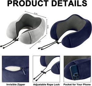 Großhandel <span class=keywords><strong>U</strong></span>-förmigen Memory Foam Reise kissen Four Seasons Car Nap Lagerung mit benutzer definierten Logo <span class=keywords><strong>Creative</strong></span> Design - Product Image 5