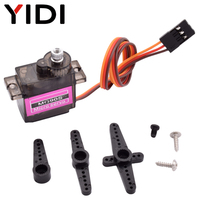 Moteur servo YIDI MG90S à engrenages métalliques et plastiques, 4,8 V, couple de 2 kg/cm, rotation 180/360 degrés, pour télécommande d'avion à voilure fixe