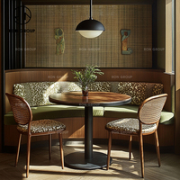 Chinesische Premium Maßgefertigte Runde Holz-Polstermöbel Gebogene 5-Sterne-Hotel-Standard Restaurant-Möbel Tisch Stuhl Sofa Sitzgruppe