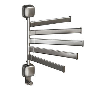 Toallero de succión sin taladro, 4 niveles, aleación de aluminio, ajustable y giratorio para baño, diseño moderno - Product Image 4